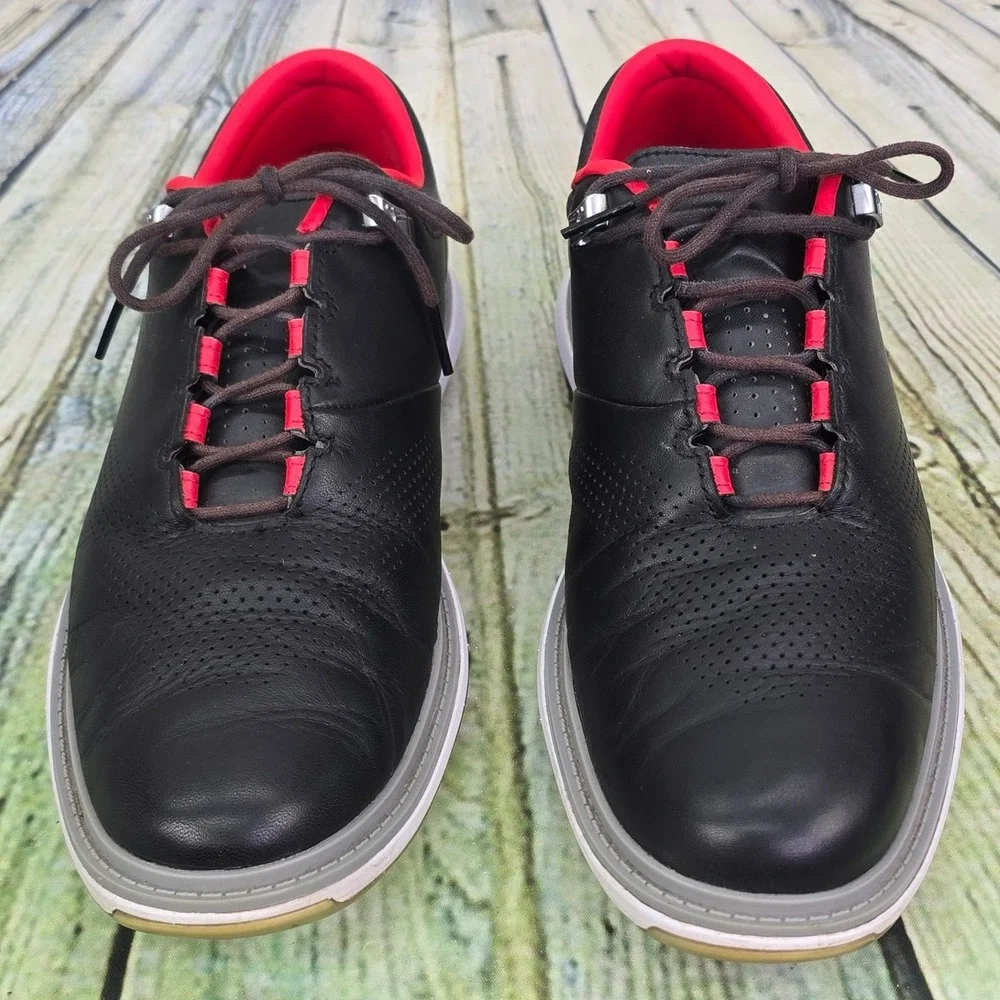 Jordan ADG 4 Golf Shoes Mens 9 Black Red Leather Spikeless DM0103-015 Jumpman